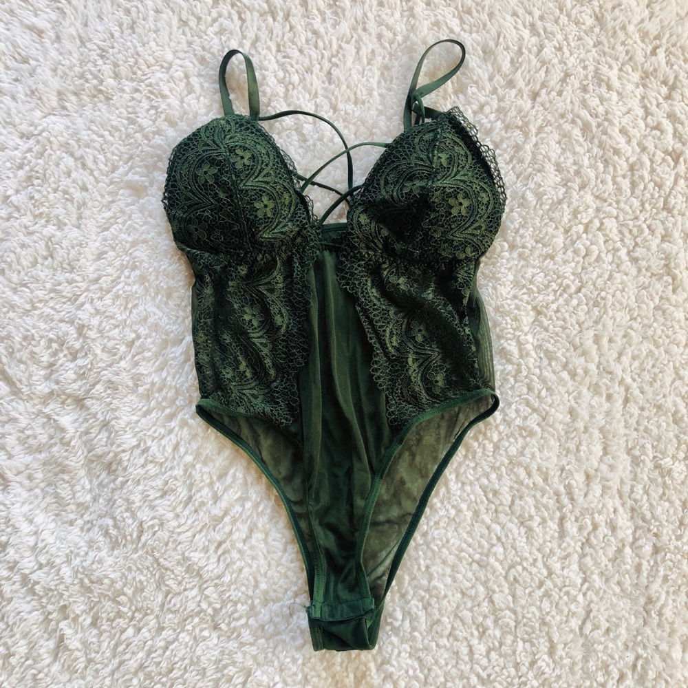 3 for $20 Sale - Emerald & White Lace Onesie
